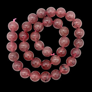 Strawberry Quartz w/Hematite Round | 11mm | Strawberry lilac | 36 Bead(s)