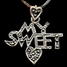 Load image into Gallery viewer, My Sweet Heart Marcasite Sterling Silver Pendant | 1&quot; Long | Silver | 1 Pendant|
