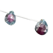 Load image into Gallery viewer, Ruby Zoisite Exquisite Flat Pear Briolette Beads | 7x5x3mm| Green, Red| 2 Beads|
