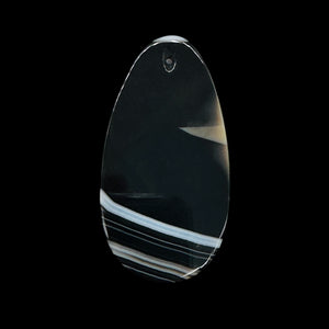 Sardonyx Focal Pendant Bead | Black, White | 60x33x6mm | 1 Bead |