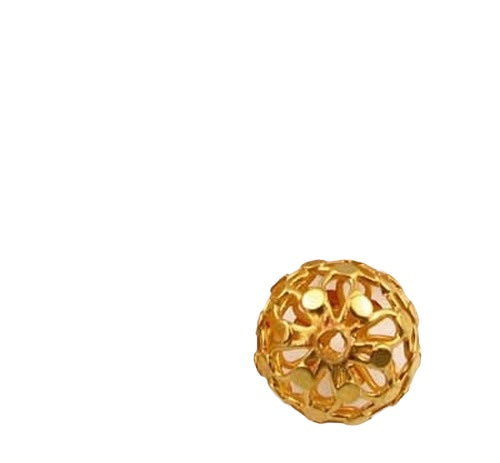 1 Designer .97 Grams 20K Gold 11x10mm Lacy Roundel Bead 009508