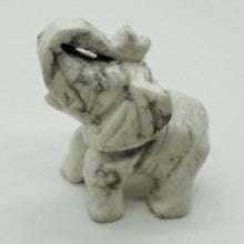 Load image into Gallery viewer, Trumpeting Elephant Carved Figurine | 1 Figurine| | 2 1/4 x 1 3/8" | White, Gray
