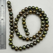 Load image into Gallery viewer, Fresh Water Pearls 16&quot; Strand Round Pearls | 7mm | Golden Green | 1 Strand |
