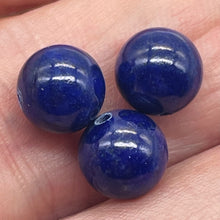 Load image into Gallery viewer, Rare Three Natural Lapis 8mm Round Beads 10265A
