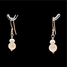 Load image into Gallery viewer, Morganite AA A Beads Rose Gold Earrings | 1" Long | 1 Pair |
