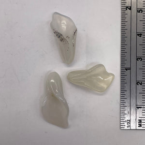 Chalcedony Calla Lily Flower Beads | 22x11x2.5mm - 27x11x2mm | White | 3 Beads |