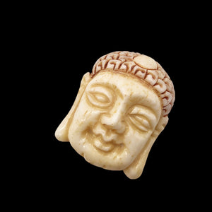 Carved Buddha Centerpiece Waterbuffalo Bone Bead | 23.5x19x9mm | 10842