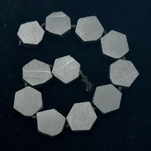 Load image into Gallery viewer, Black Stone - Africa Hexagon Bead Half Strand| 17x15x5mm| Black Matte| 11 Beads|

