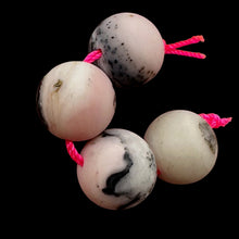 Load image into Gallery viewer, Peruvian Opal Matte Finish Round Bead Parcel | 12mm | Pink, Black | 4 Beads |
