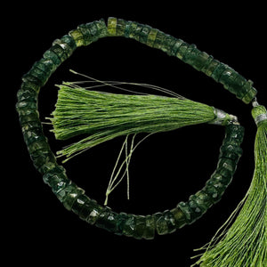 Tsavorite Garnet 6x2mm Faceted Rondelle Bead Strand | 1" Long | Green| 80 Beads|