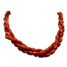 Load image into Gallery viewer, Coral Oval Graduated Bead Necklace | 20&quot; Long | 3x6 to 5x8mm | Red | Necklace |
