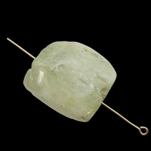 1 Chatoyant Green Kunzite Faceted Nugget Bead 3363B