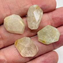 Load image into Gallery viewer, Rutilated Quartz Faceted Nugget Beads | 23x13 to 23x11mm| Clear, White| 4 Beads|
