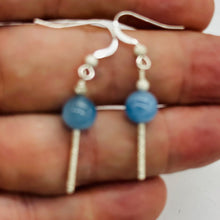 Load image into Gallery viewer, Aquamarine Sterling Silver Dangle Earrings | 2" Long | Blue | 1 Pair |
