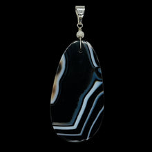 Load image into Gallery viewer, Stunning Black and White Sardonyx Sterling Silver Pendant | 3 1/4&quot; Long |
