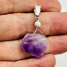 Load image into Gallery viewer, Amethyst Natural Crystal Sterling Silver Pendant | 1 1/2&quot; Long | Purple |
