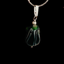 Load image into Gallery viewer, Lampwork Frog Sterling Silver Frog Pendant | 1&quot; Long | Green | 1 Pendant |
