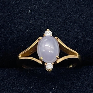 Star Sapphire Oval Cut and Diamonds 14K Gold Ring | Size 3.5 | Blue | 1 Ring |