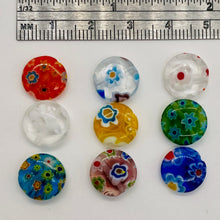 Load image into Gallery viewer, Millefiore Coin Beads | 12x4mm | Multi-color | 9 Beads |
