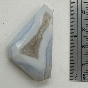 Chalcedony Druzy 53ct Designer Cut Pendant Bead| 35x28x9mm| Blue|1 Pendant Bead|