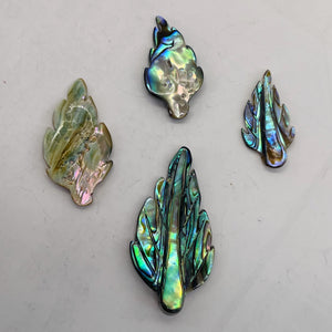 Abalone Leaf Pendant Beads | 21x10x2.5 - 32x20x2.5mm | Purple Blue |  Bead(s)