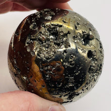 Load image into Gallery viewer, Pyrite Sphere Display Item | 463g |2 3/8&quot; | Golden | 1 Collector&#39;s Sphere |
