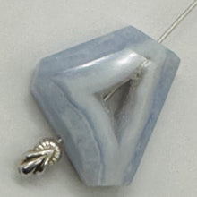 Load image into Gallery viewer, Chalcedony Druzy 29ct Designer Cut Pendant Bead| 27x21x7mm| Blue|1 Pendant Bead|
