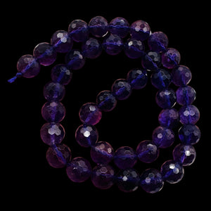 Amethyst AAA Faceted Round Bead Strand | 10mm | Purple | 40 Beads |