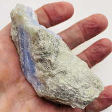 Load image into Gallery viewer, Chalcedony 205g Natural | 3 7/8x1 3/4x1 1/2&quot; | Blue White Gray | 1 Specimen
