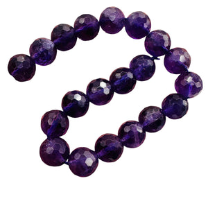 Amethyst AAA Faceted Round Bead Half Strand | 10mm | Purple | 20 Beads |