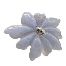 Load image into Gallery viewer, Chalcedony 18ct Hand Carved Flower Pendant | 30x26x4mm | Blue | 1 Pendant Bead |
