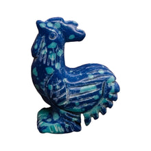 Load image into Gallery viewer, Crowing Rooster Animal Carving | 1 Figurine | | 1 3/4 x 1 3/8" | Blue, Green
