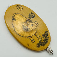 Load image into Gallery viewer, Chinese Year of the Ox Pendant Bead | 2&quot; Long | Tan, Brown | 1 Pendant Bead |
