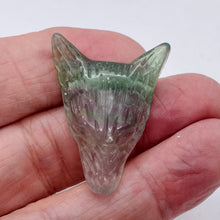 Load image into Gallery viewer, Fluorite Carving Wolf Head Pendant Bead | 40x30x10mm | Green | 1 Bead |
