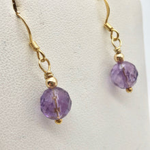 Load image into Gallery viewer, Royal Natural Amethyst 22K Gold Over Solid Sterling Earrings 310453C
