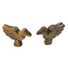 Load image into Gallery viewer, Lovely 2 Hand Carved Tiger&#39;s Eye Dove Bird Beads | 25.5x18x7 | Golden
