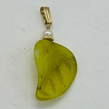 Load image into Gallery viewer, Jade Carved Leaf Sterling Silver Drop Pendant | 1 1/4&quot; Long| Green | 1 Pendant|
