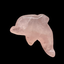 Load image into Gallery viewer, Pink Rose Quartz Dolphin Figurine Worry Stone | 22x12x7.5mm | Pink
