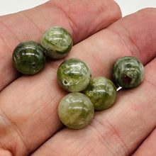 Load image into Gallery viewer, Mossy Aquamarine Round Bead Parcel | 10mm | Green, Clear | 6 Beads |
