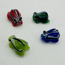 Load image into Gallery viewer, Frog Lampwork Glass Jumping Frog Beads | 17x12x9mm | Multi-Color | 4 Beads
