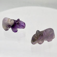 Load image into Gallery viewer, 2 Amethyst Hand Carved Rhinoceros Animal Beads | 20x13x8mm | Purple
