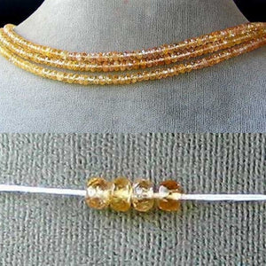 Natural Imperial Topaz Faceted Rondelle Bead 54cts. Strand| 3.75x2.5mm| 180 Bds