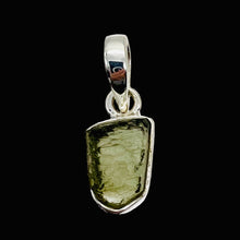 Load image into Gallery viewer, Moldavite 8.88ct Sterling Silver Free-form Pendant| 7/8&quot; Long| Green| 1 Pendant|
