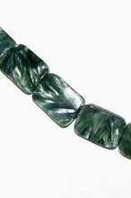 Load image into Gallery viewer, 3 Sultry Green Seraphinite 14x10x4mm Rectangle Focal Beads 8688
