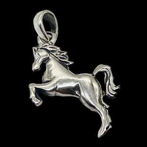 Pony 925 Sterling Silver Horse Traditional Charm Pendant | 1" Long |