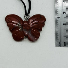 Load image into Gallery viewer, Brecciated Jasper Stone Butterfly Pendant| 1&quot; Long | Red | 1 Pendant Necklace |
