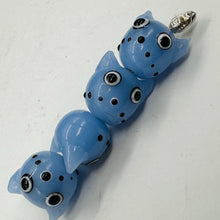 Load image into Gallery viewer, Kitty Cat Ceramic Round Beads | 15mm | Lavender Blue | 4 Beads |
