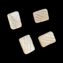 Load image into Gallery viewer, 4 White Mother of Pearl Carved Rectangle Beads 4363
