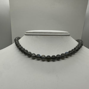 Labradorite AAA Round Bead Strand | 6mm | Gray, Red, Blue Flash | 59/60 Beads |