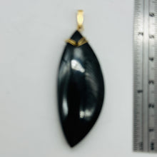 Load image into Gallery viewer, Psilomelane AAA with Spakling Crystals Marquise Pendant | 48x20x8mm | Black |
